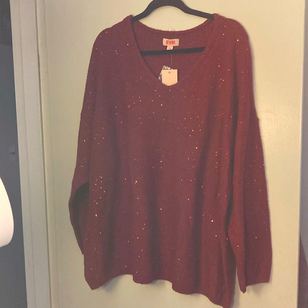 Ebri size 3X red sequin sweater